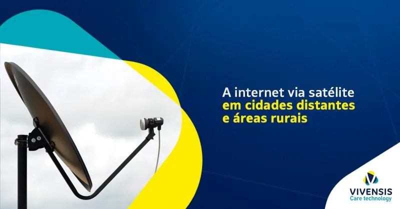 Internet via satélite em cidades distantes e áreas rurais.